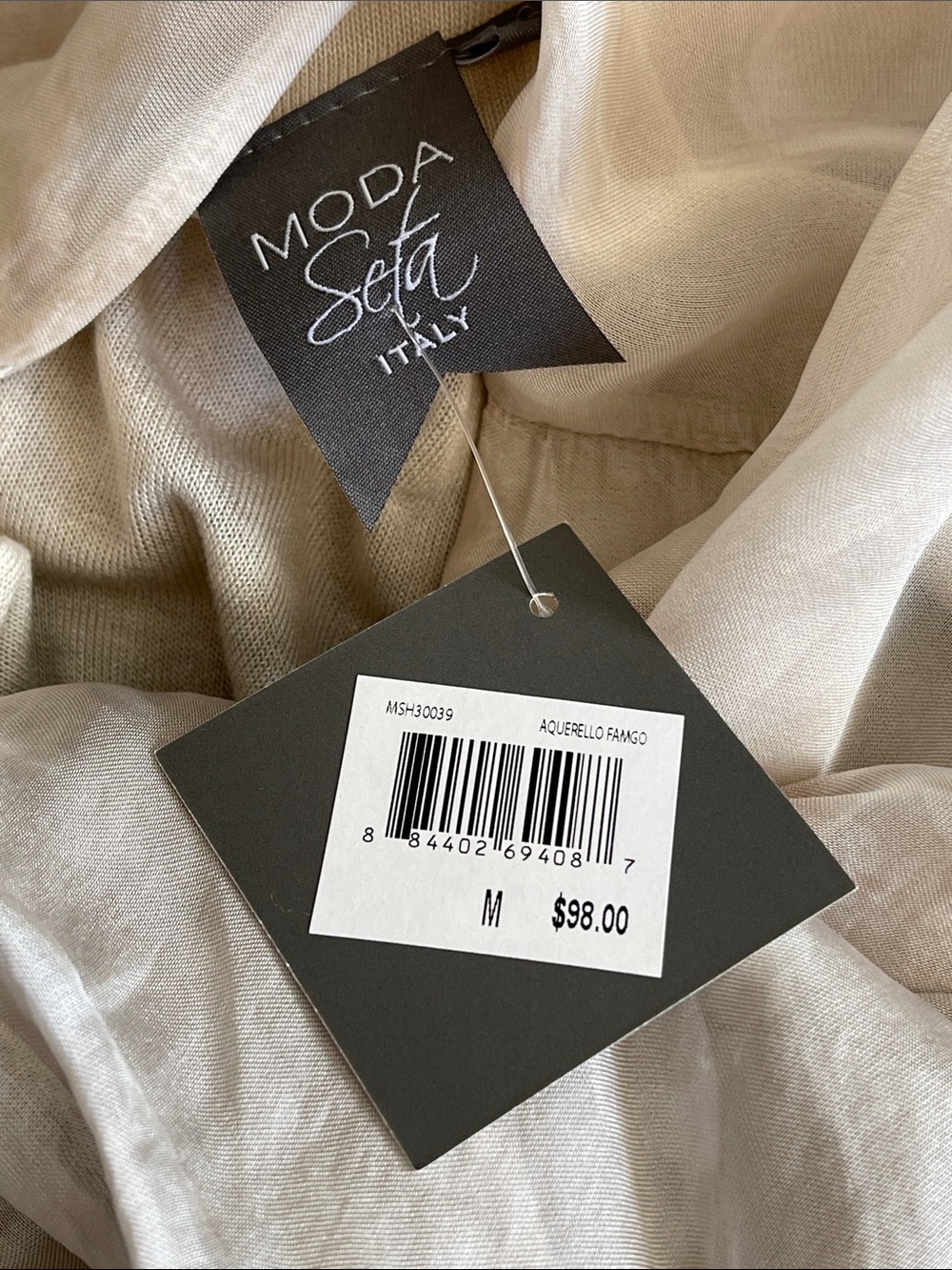 Italian Silk blend Cream Ruffle Hem Blouse - Picture 14 of 14